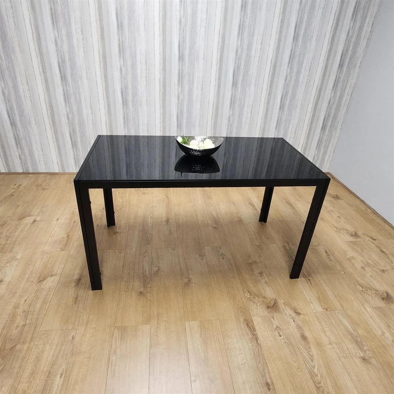 Image of KOSY KOALA Kosy Koala - Dining Table Black Glass Kitchen Place for 4 Seats, Dining Table Only (Black h 75 x l 120 x w 70 cm) All Black 120 table