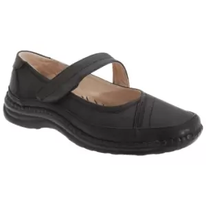 Image of Boulevard Womens/Ladies Extra Wide EEE Fitting Mary Jane Shoes (5 UK) (Black)
