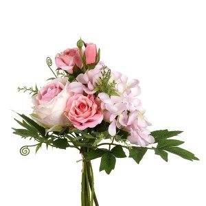 Image of Pink Rose Bunch Artificial Flowers By Heaven Sends