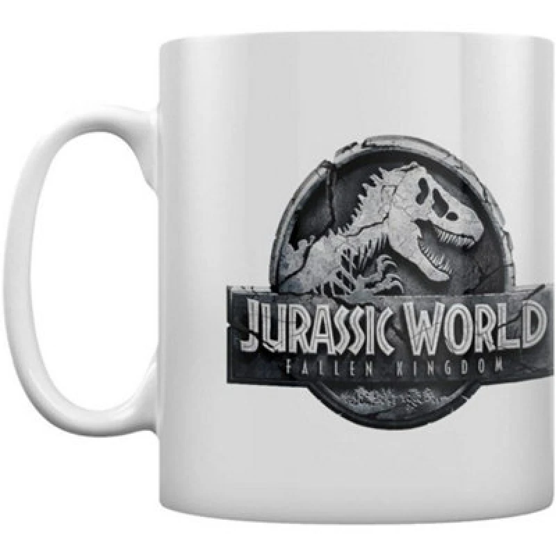 Image of Jurassic World Jurassic World Logo Mug in White White One Size Unisex 5059958540736