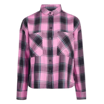 Image of Jack Wills Gower Check Boxy Shirt - Pale Pink