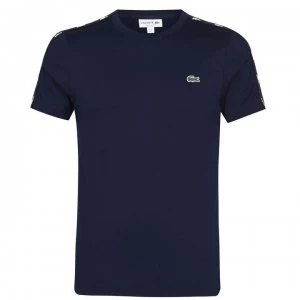 Image of Lacoste Tape T Shirt - Navy JB1