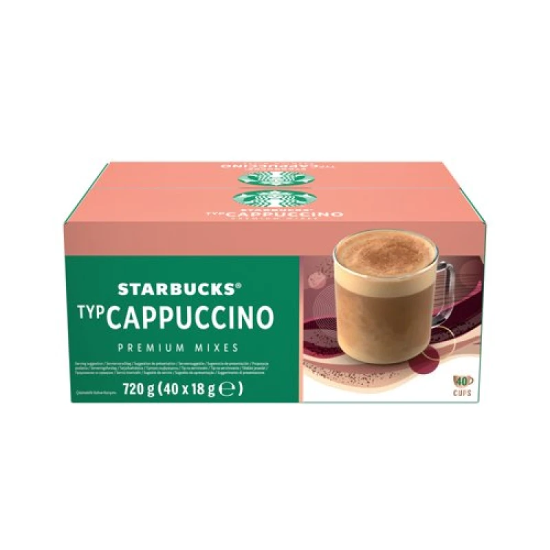 Image of Starbucks Starbucks Cappuccino Premium Instant Coffee Sachets (Pack of 40) 12604353 12604353