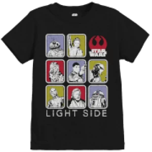 Image of Star Wars The Last Jedi Light Side Kid's Black T-Shirt - 5 - 6 Years - Black