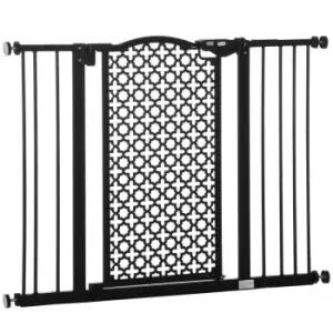 Image of PawHut 74-105cm Pet Safety Stair Gate - Black