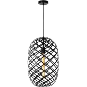 Image of Lucide WOLFRAM - Pendant Light - Ø32cm - 1xE27 - Black