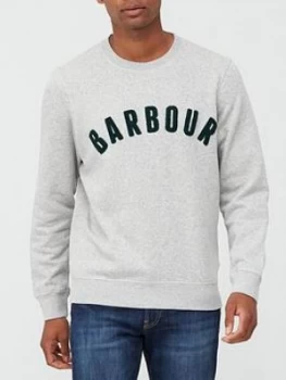 Image of Barbour Prep Logo Crew Neck Sweatshirt - Grey Marl