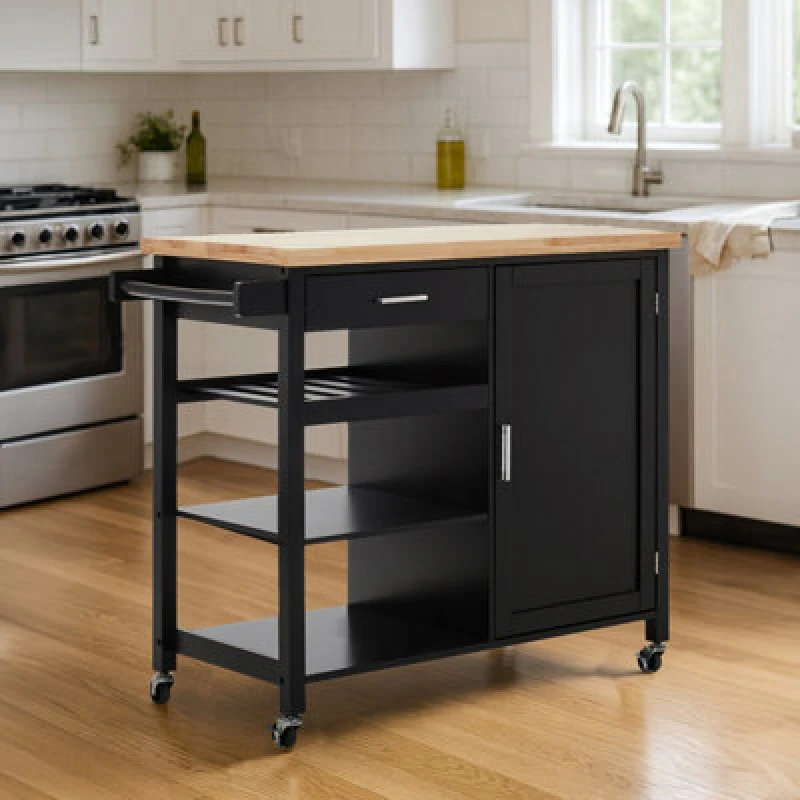 Image of Premier Housewares Maison by Premier Frankfurt Black Kitchen Trolley 2406558