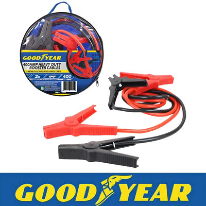 Image of Goodyear 400Amp Starter Jump Leads 2M Car Bike Vehicle Jumper Booster Cables