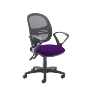 Image of Dams MTO Jota Mesh Medium Back Operators Chair with Fixed Arms - Blizzard Grey