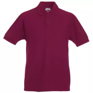 Image of Fruit Of The Loom Childrens/Kids Unisex 65/35 Pique Polo Shirt (7-8) (Burgundy)