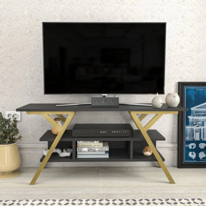 Image of Decorotika Minerva TV Unit for TV's up to 55" in Grey Grey Unisex