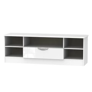 Image of Indices 1-Drawer Large Open TV Unit - White