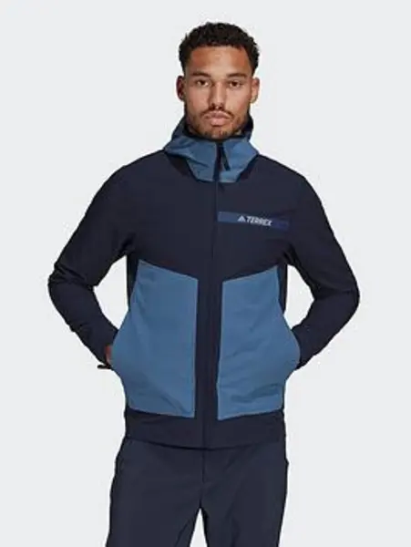 Image of adidas Mt Softshell Jkt - Navy/Grey, Navy/Grey, Size S, Men Navy/Grey UTX5H Male S