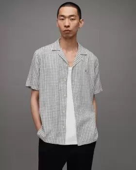 Image of AllSaints Shannon Checked Ramskull Shirt