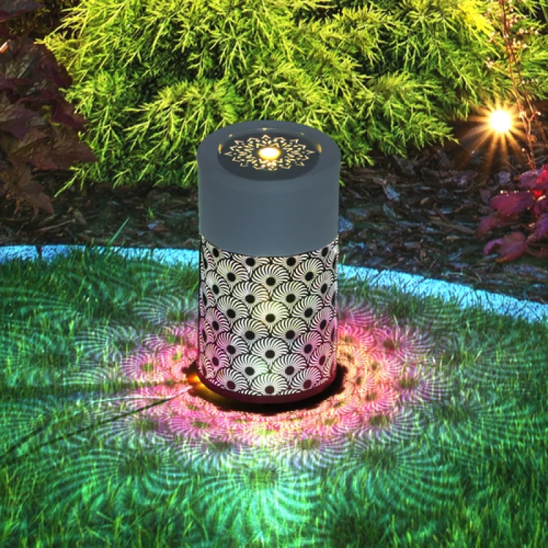 Image of Outsunny Outdoor Waterfall Fountain Water Feature with LED, Light Grey 84J-029V70LG