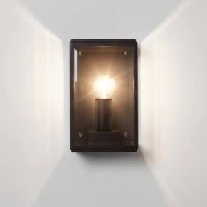 Image of 1 Light Outdoor Small Wall Lantern Textured Black IP44, E14