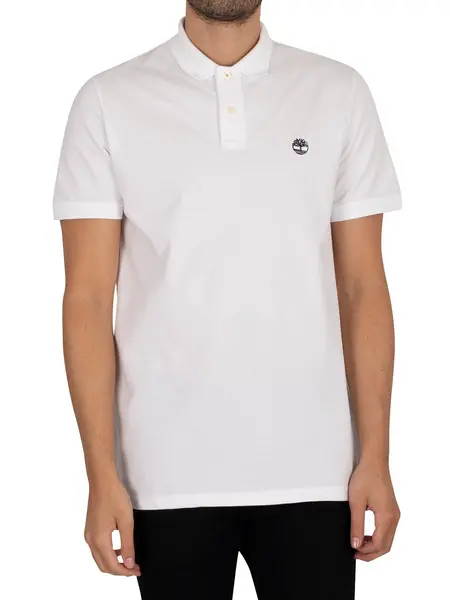 Image of Timberland Basic Logo Polo Shirt White S
