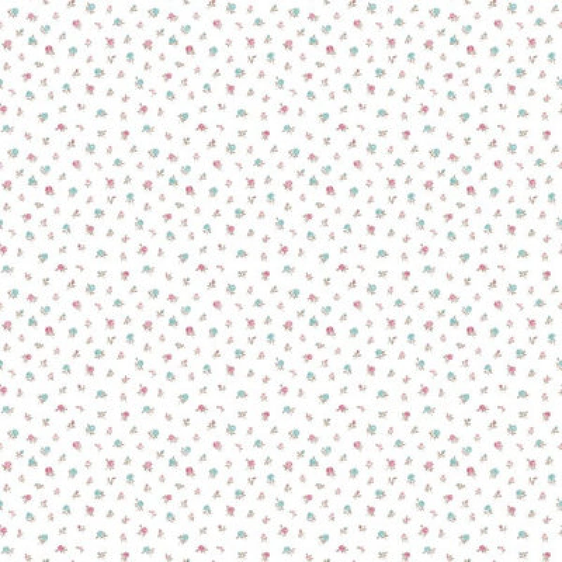 Image of Galerie Country Cottage Red Blue Floral Toss Smooth Wallpaper