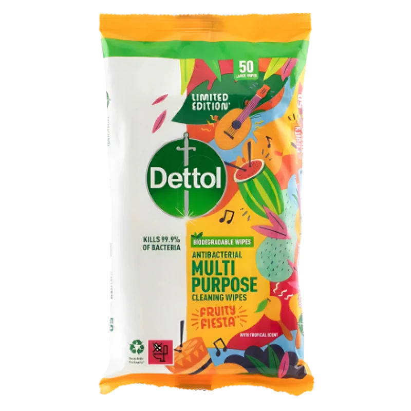 Image of Dettol Multipurpose Fruity Fiesta Cleansing Wipes - 50 pcs. 521072