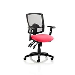 Image of Dynamic Independent Seat & Back Task Operator Chair Height Adjustable Arms Portland III Black Back, Bergamot Cherry Seat Without Headrest Medium Back