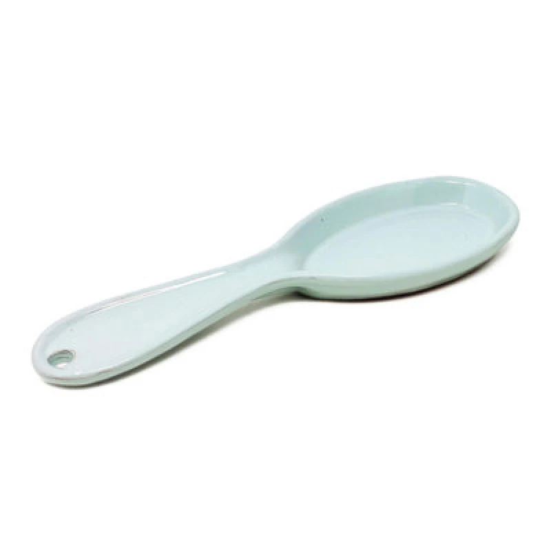 Image of Verano Spanish Ceramics Rustic Pastel Fully Dipped Terracotta Kitchen Dining Utensil Spoon Rest Pale Green (L) 27Cm