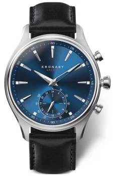 Image of Kronaby S3758-1 Mens Sekel Smartwatch Blue Dial Colour - Black