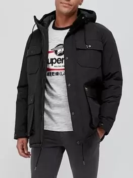 Image of Superdry Mountain Parka Coat - Black Size XS Men
