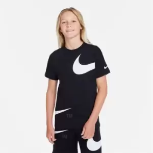 Image of Nike Swoosh Tee Junior Boys - Black