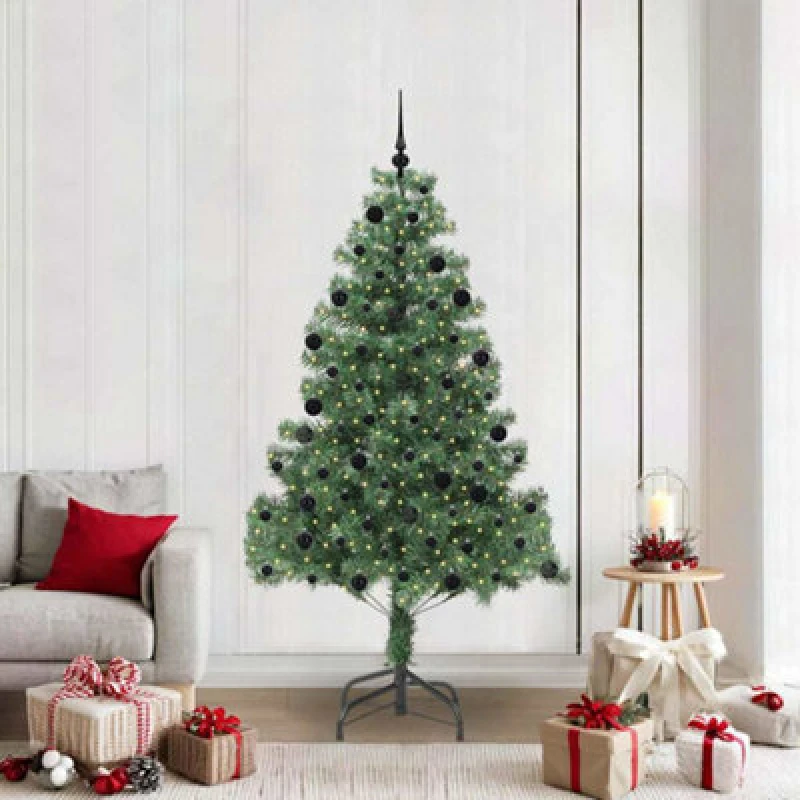 Image of Vidaxl Christmas Tree With 300 Leds With Stand Green 210 Cm Pvc