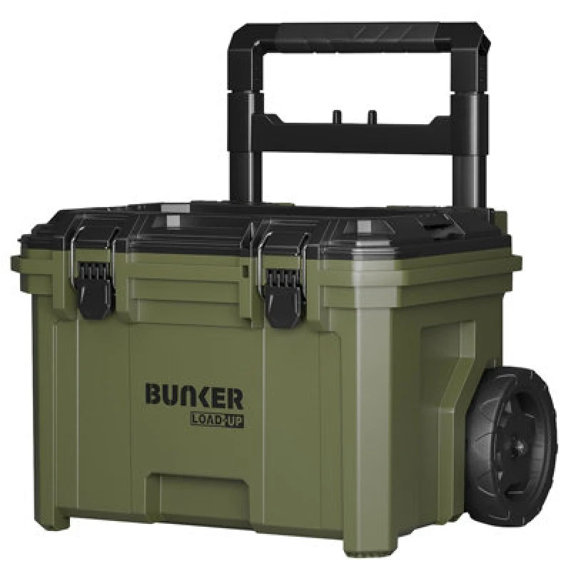 Image of Draper Bunker Load Up Rolling Tool Box 340mm Wheeled Base Unit With Lockable Lid, Lift Out Tray & Ip65 Water Dust Protection