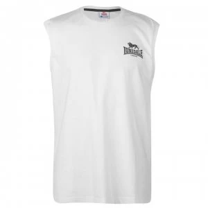 Image of Lonsdale Sleeveless Tee Mens - White/Black