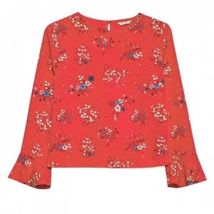 Image of Jack Wills Rosamunde High Neck Print Top - Red
