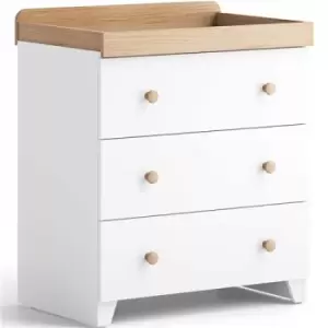 Image of Little Acorns Classic Dresser, White & Oak - White & Oak