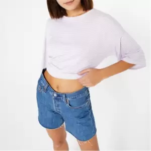 Image of I Saw It First Stripe Oversized T Shirt Dress - Purple