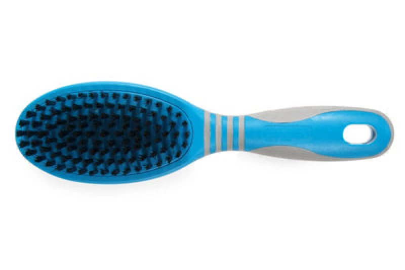 Image of Ancol 'Ergo' Lightweight Ergonomic Handle Nylon Bristle Grooming Dog Brush Clear