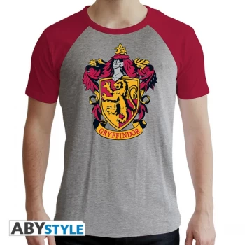 Image of Harry Potter - Gryffindor Mens Medium T-Shirt - Grey and Red