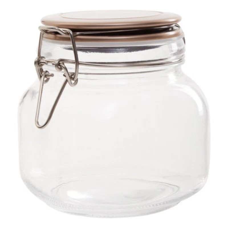 Image of Premier Housewares luca Luca Square 800ml Glass Jar With Champagne Lid Clear unisex