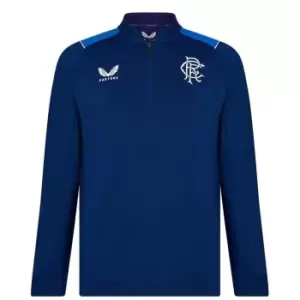 Image of Castore Rangers Quarter Zip Top Mens - Blue