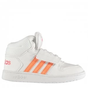 Image of adidas Hoops Mid Infant Trainers - White/Coral