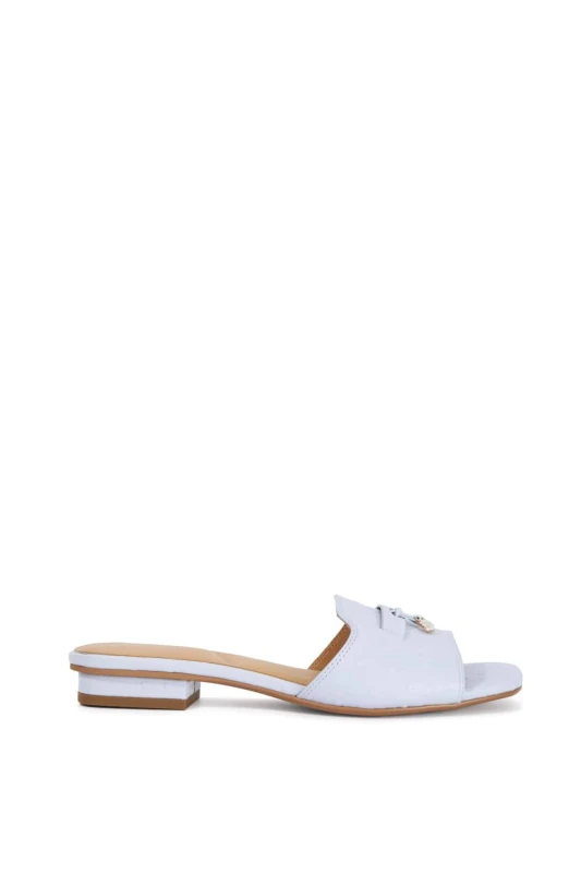 Image of Dune London Womens 'Lindo' Leather Sandals in Pale Blue Size: 7 Pale Blue Female 7