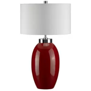Image of Victor - 1 Light Small Table Lamp - Red, E27 - Elstead