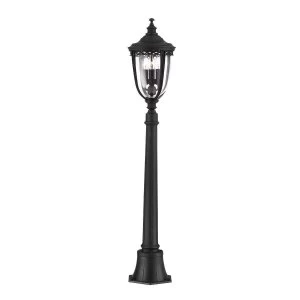 Image of 3 Light Medium Outdoor Bollard Light Black IP44, E14