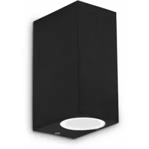 Image of 01-ideal Lux - Black wall light UP 2 bulbs