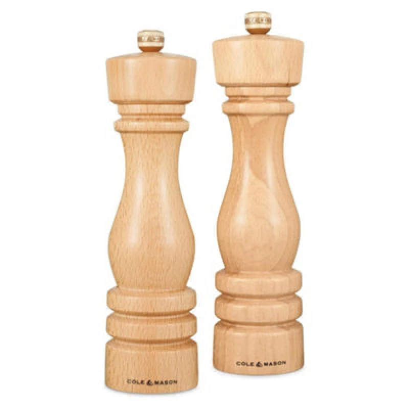 Image of Cole & Mason London Beech Wood Salt & Pepper Mill Set 220mm Beige