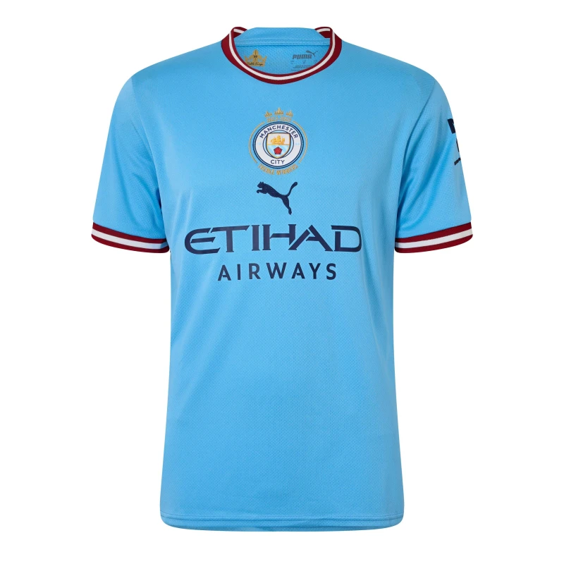 Image of Puma Mcfc Treble Commemorative Jersey Football Shirt Mens Team Light B male XS