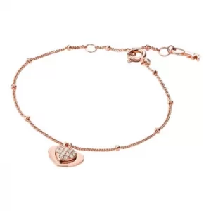 Image of Michael Kors 14ct Rose Gold Plated Silver Kors Love Bracelet