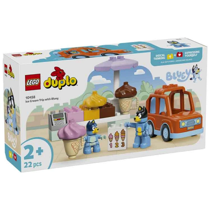Image of LEGO DUPLO Bluey Ice Cream Trip with Bluey Toddler Toy 10458