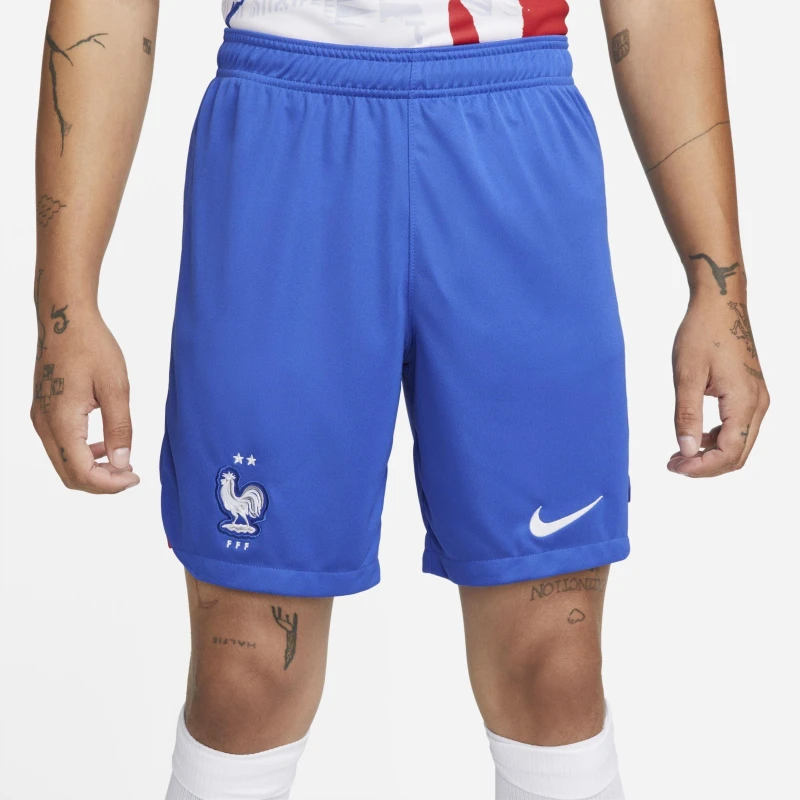 Image of Nike France Away Shorts 2022 2023 Adults - Blue Blue M