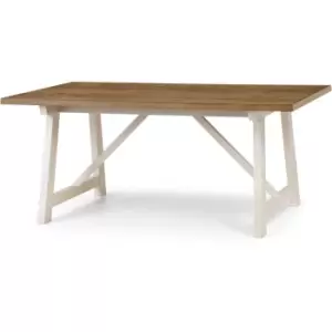 Image of Leonora - Ivory & Oak Veneer Dining Room Table